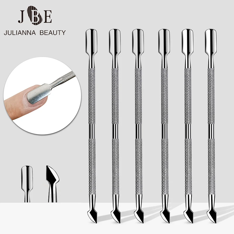 

50PCS Nail Pusher Spoon Remover Stainless Steel Cuticle Pusher Metal Cleaner Nail Cuticle Trimmer Manicure Pedicure Care Tools