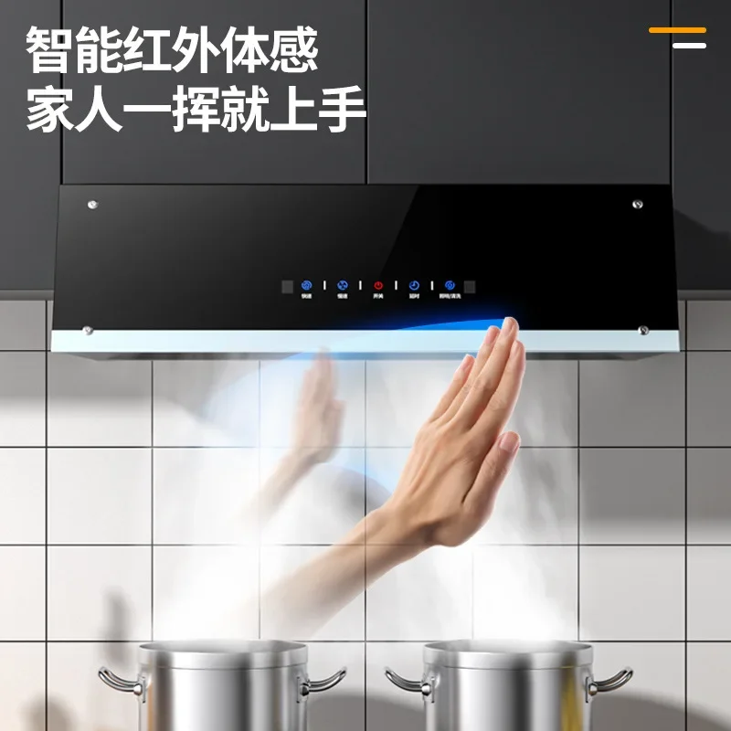 Large suction range hood home kitchen rental Chinese style small old-fashioned European style top suction range hood