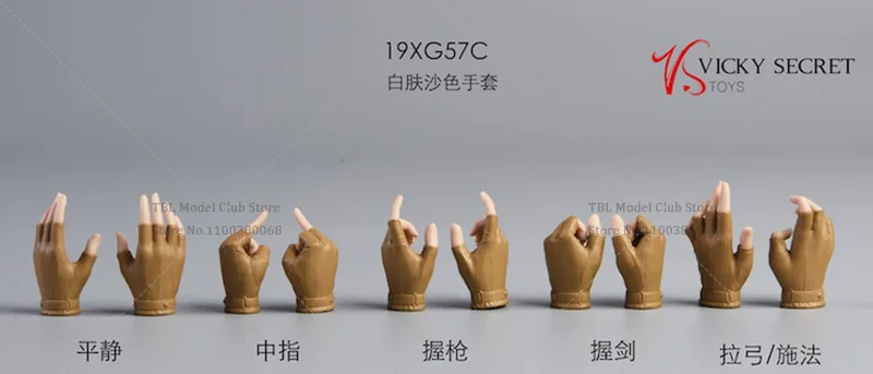 VSTOYS 19XG57 1/6 échelle mains féminines gants multicolores Postures de main pour PH TBL figurine d'action de 12 pouces accessoires de scène de soldat