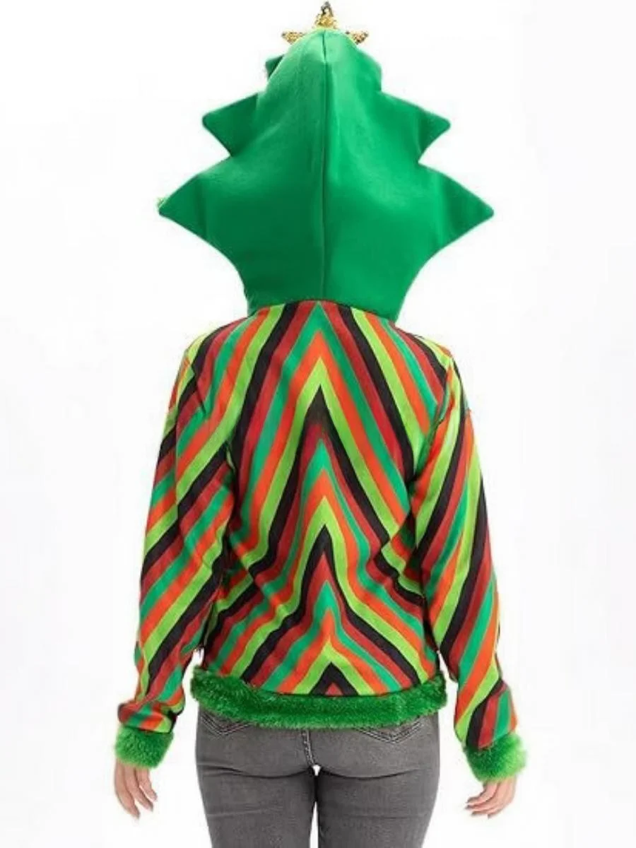 جديد Cisas loween Cisas Tree هوديي أعلى الأداء زي مادة البوليستر مرحلة الأداء الملابس للنساء