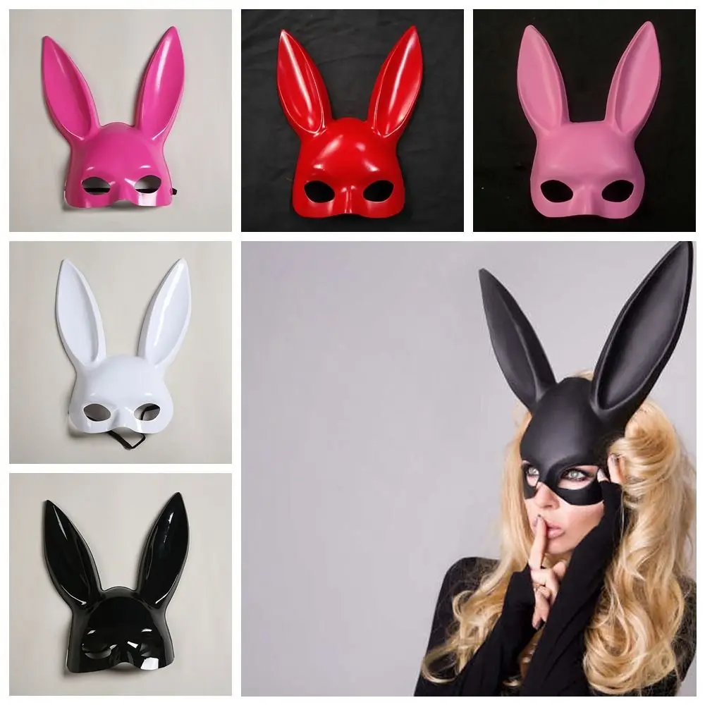 Bunny Mask Halloween Costume Party Cosplay Cartoon Half-face Mask Sold Across The Border Birthday Decoration Party Supplies