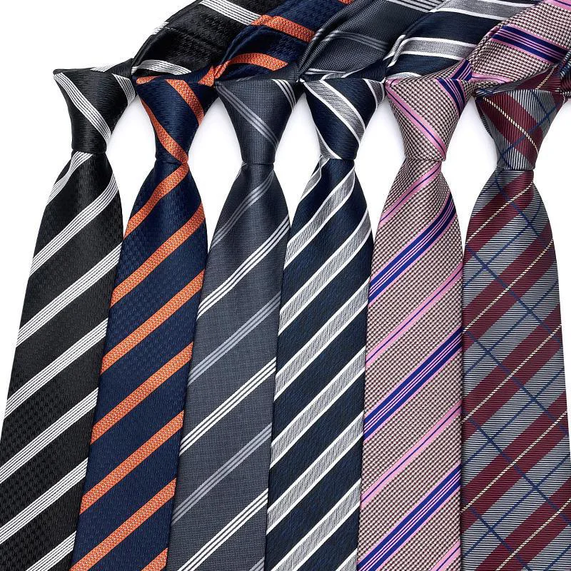 Wholesale 8CM Men's Necktie Classic Ties For Man Wedding Business Party Plaid Checks Stripes Jacquard Neck Tie Ascot Accessories