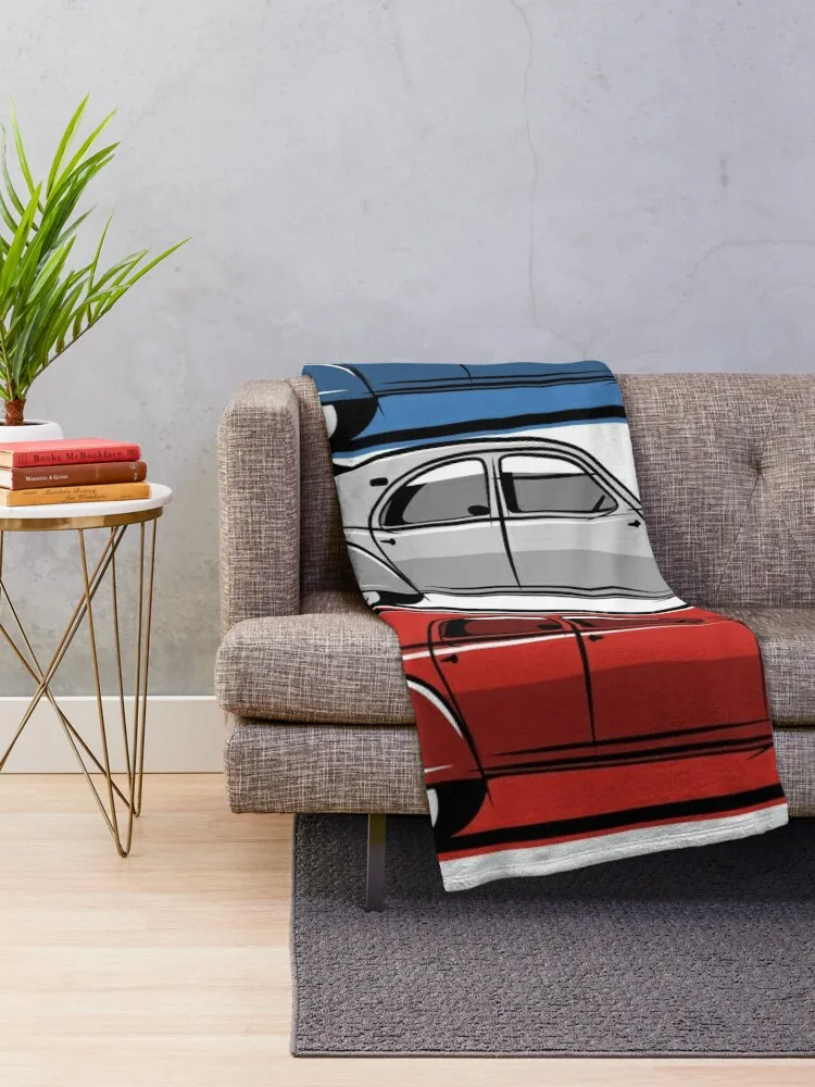 Citro?n 2CV red, white and blue Throw Blanket bed plaid Decorative Throw Blanket