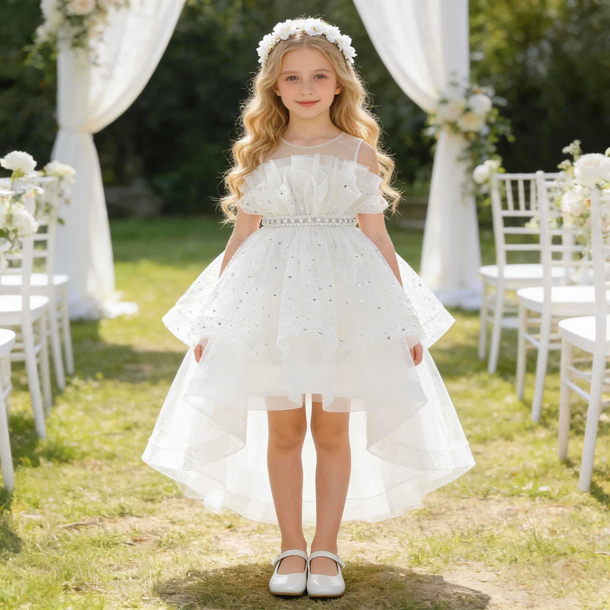 Vestido elegante de gala de honra para crianças