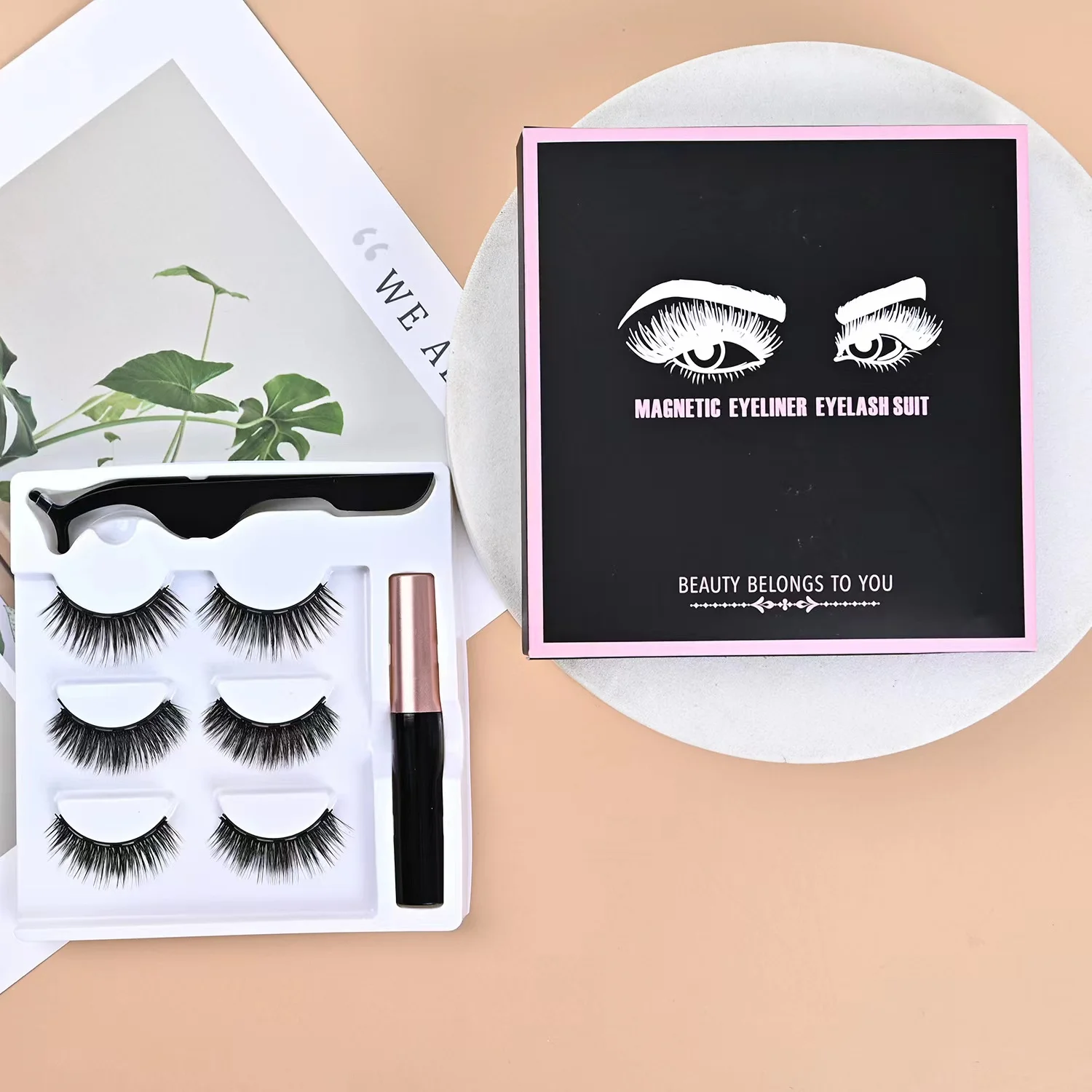 Magnetic Eyelashes and Eyeliner Pencil Set - lightweight, Sweat Resistant, Durable, Natural Look - Artificial Mink Eyelashes