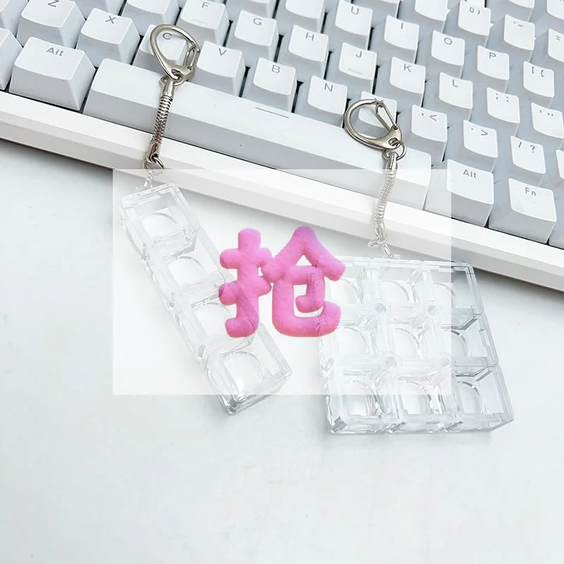 DIY Mechanical Keyboards Switch Tester Keychain Fidget Toy with Different Keycap Button for Switch Testing Key Ring