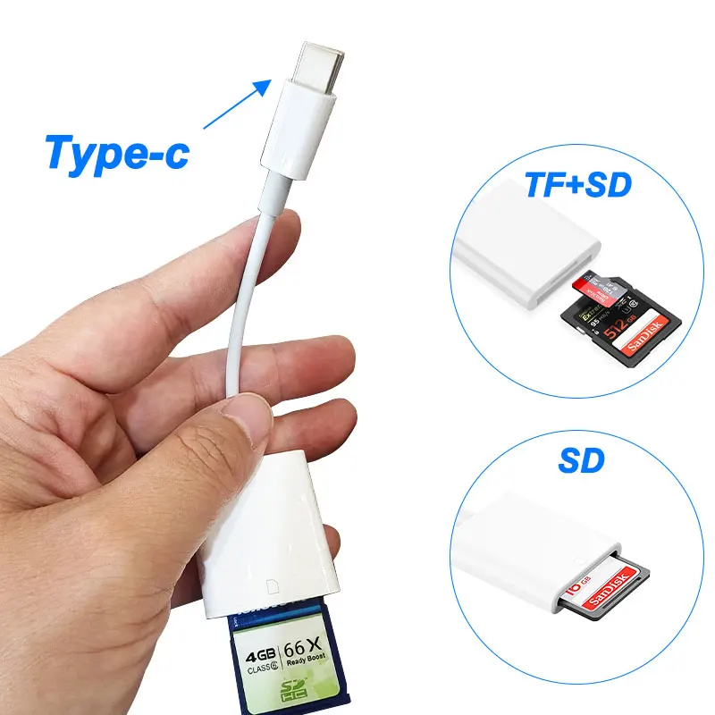 

2 in 1 OTG Type C Card Reader USB Flash Drive SD TF Cardreader for iPad Tablet Type C to Smart Memory Card