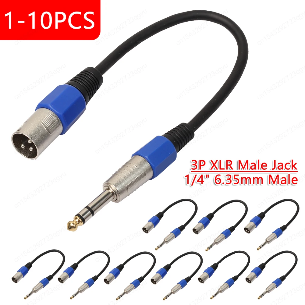 3P XLR Male Jack to 1/4 6.35mm Female Plug Stereo Microphone Adapter Cable