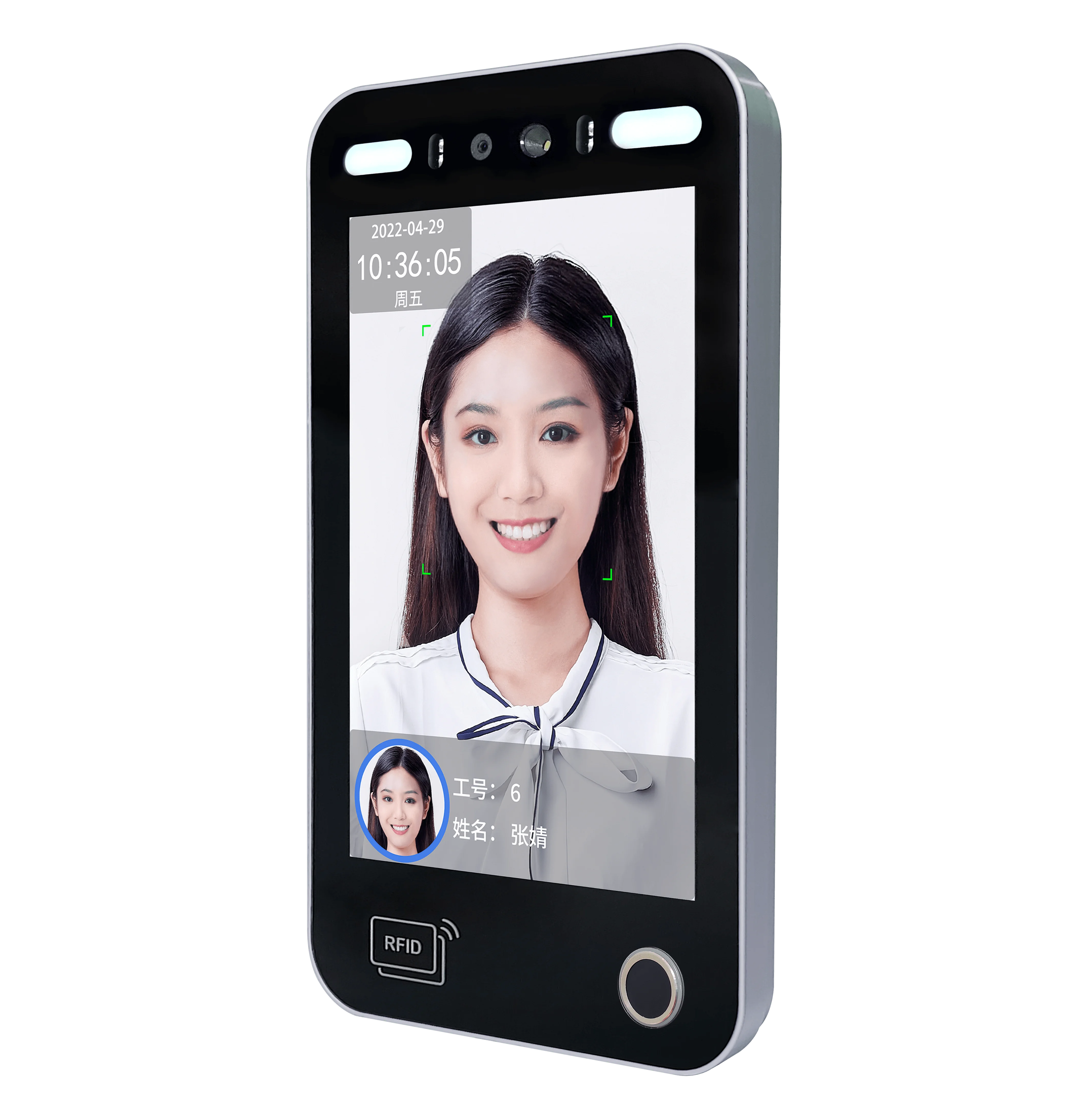 2026new 8 Inch Display Fingerprint Night Vision Multi-Credential Employee Attendance Access Turnstile Face Recognition Gate Cont