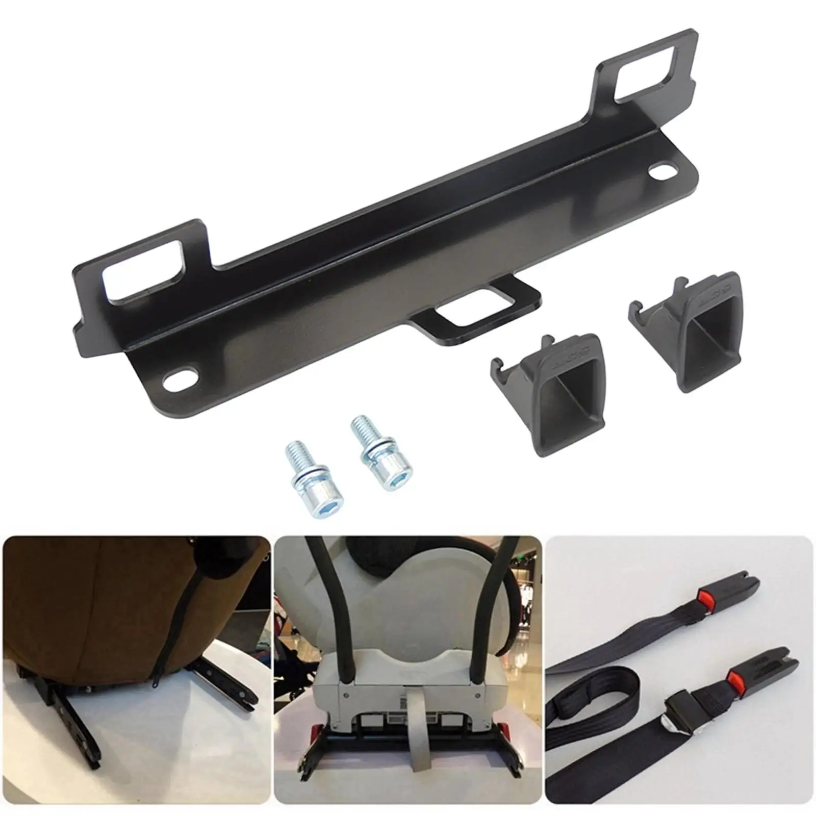 Car Child Seat Restraint Anchor Mounting Set Steel ISOFIX Latch Bracket Base for Vehicle Rear Retrofit