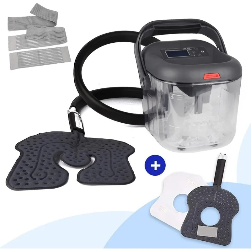 Cold Therapy Machine w/Universal Flexible Pad | Ice Cryotherapy System for Knee, Shoulder, Back and More (Universal + Knee Pad)