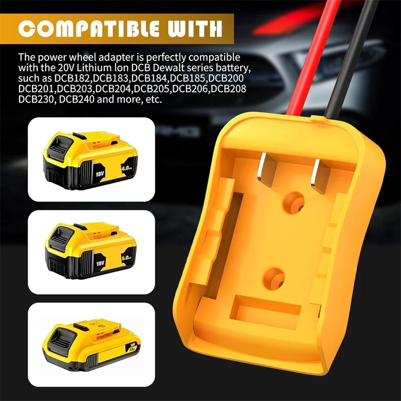 Para Dewalt 18V 20V Li-ion batería Cables de puente Kit de salto 11AWG Cable de alimentación batería adaptador de arranque Cable de refuerzo automático