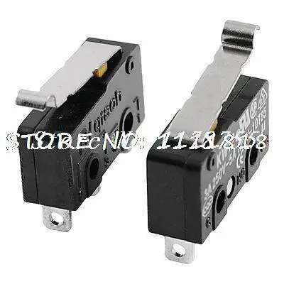 2 x SPDT 3 Pins Miniature Micro Switches AC 125V/5A AC 250V/3A