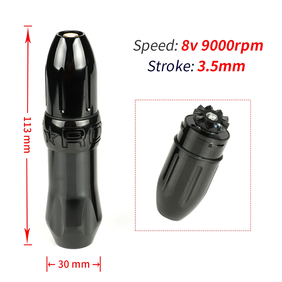 صاروخ الروتاري قلم الوشم محرك قوي 9 فولت 10000 دورة في الدقيقة عالية السرعة بطانة وتظليل آلة تجميل دائم لشفاه الحاجب #3