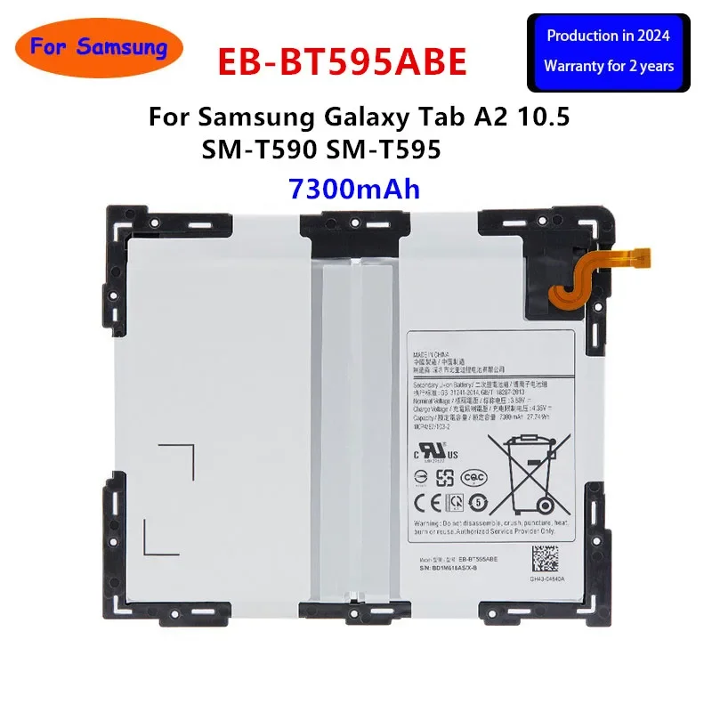 

Brand New EB-BT595ABE 7300mAh Replacement Tablet Battery For Samsung Galaxy Tab A2 10.5 SM-T590 SM-T595 T590 T595