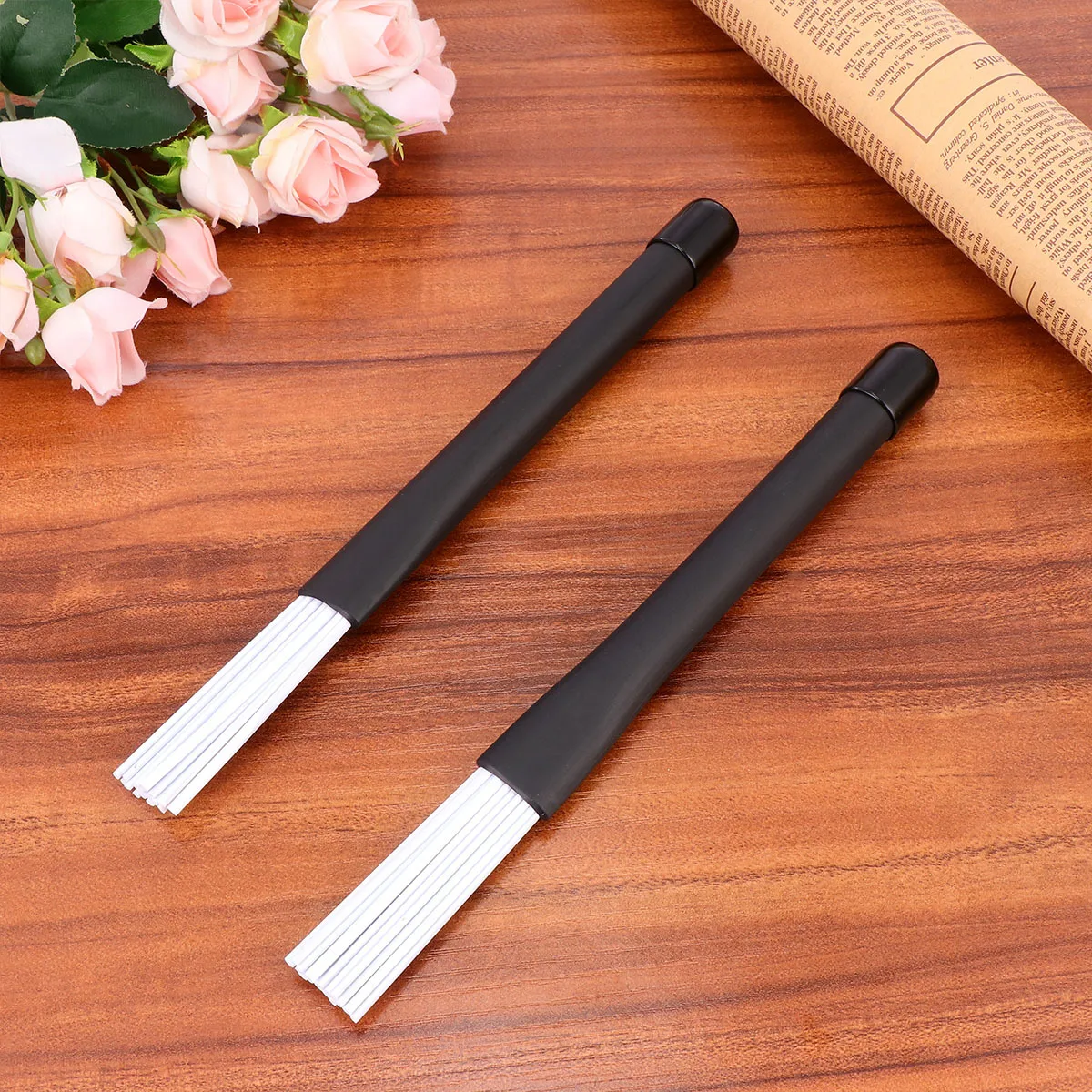 عصا الطبل باللون الأسود مع نهاية نايلون، عصا طويلة الأمد مقاومة للانزلاق، أداة قرع، عصا طبلة جاس