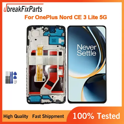 6.72" For OnePlus Nord CE 3 Lite CPH2467 CPH2465 LCD Display With Frame Touch Screen Digitizer Replacement