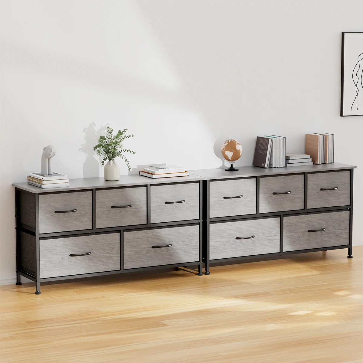 

Высококачественный комод, подходящий для спальни с тканевыми контейнерами для хранения и органайзерами для хранения