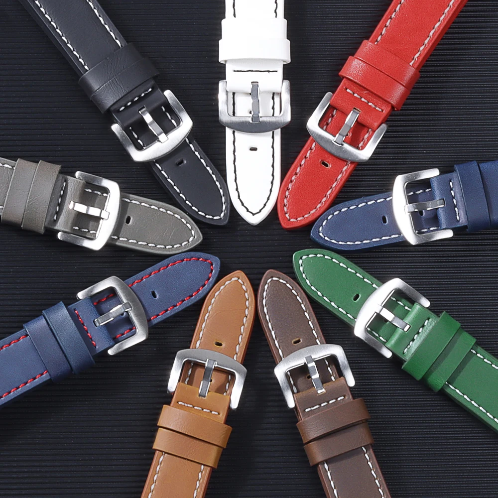 Watch Strap for Samsung Galaxy Watch 6 5 4 40mm 44mm 18/20/22/24mm Bands Vintage Bracelet for Xiaomi Redmi Watch 3 Lite/Active