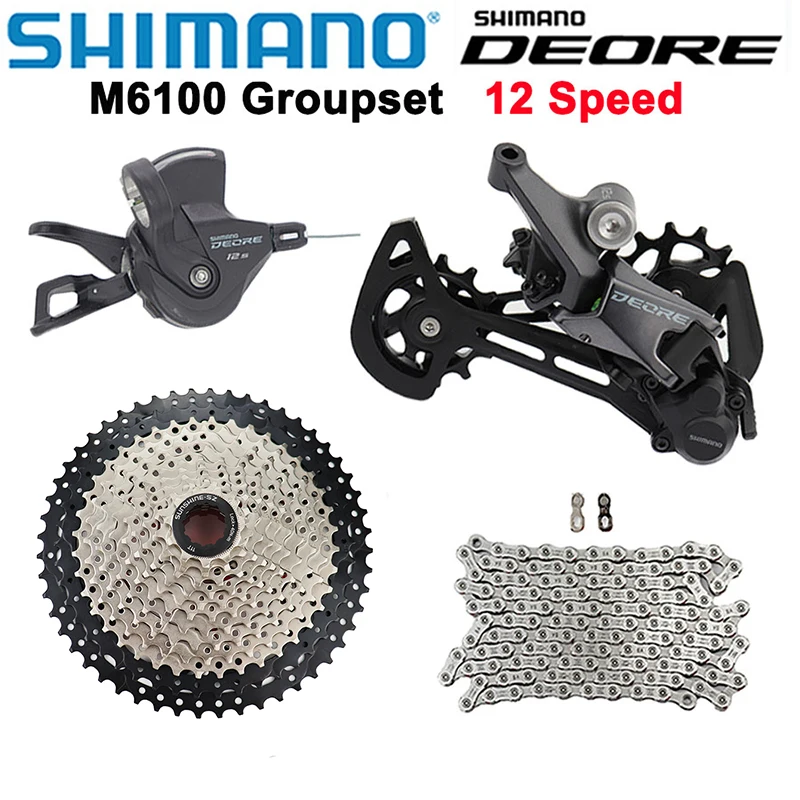 Shimano Deore 12v M6100 12 Speed Derailleurs Groupset Mountain Bike M6100 Shifter Rear Derailleur Sunshine Cassette 46T 50T 52T