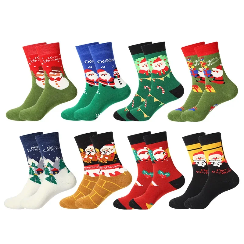 (10 pairs)  woolen Christmas socks Winter thickened warm midtube socks cotton socks for men and women