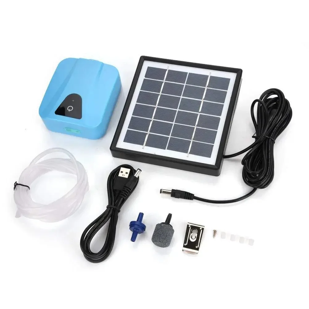 

2L/min Aquarium Air Pump Kit Pool Pond Solar Powered Oxygenator Fish Tank Oxygen Pump DC/AC USB Charging Pond Aerator Water Pump