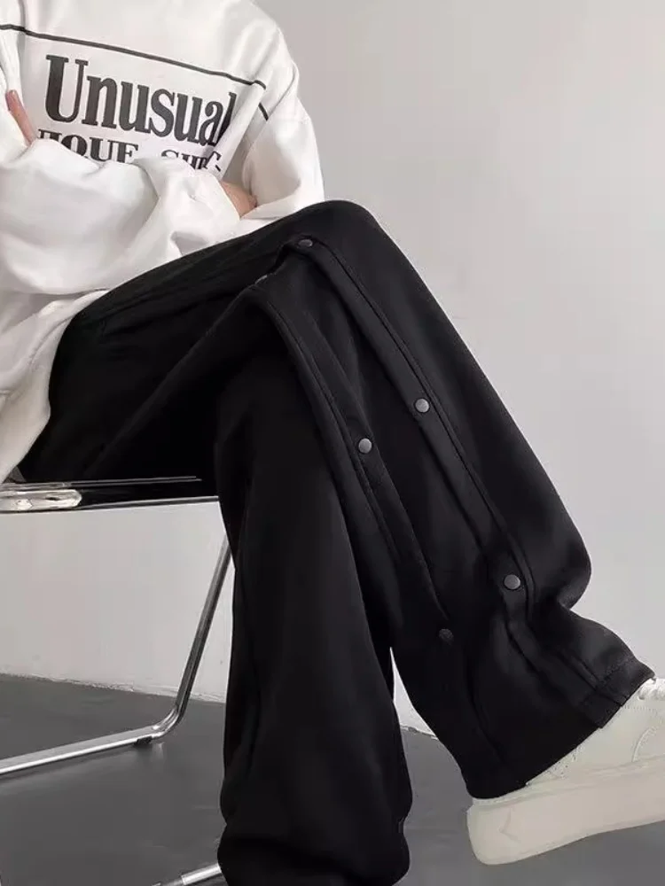 

Мужские повседневные брюки в американском стиле High Street, свободного кроя, прямые, для работы, весна-осень, из плотной ткани, спортивные штаны