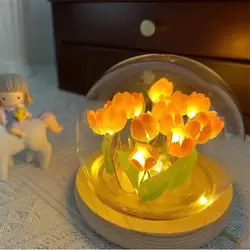 2022 Tulip material package DIY manual LED simulation bouquet creative night light