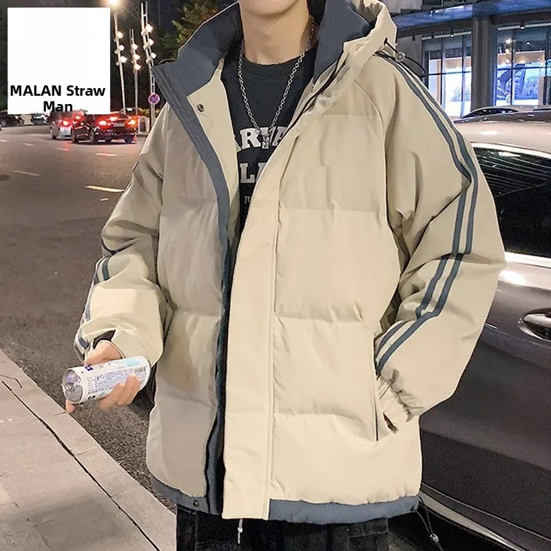 남성용 다운 코튼 재킷 두꺼운 겨울 코트 따뜻한 방풍 후드 코트 긴 소매 폴리에스터 섬유 멕시코 스타일 캐주얼 웨어