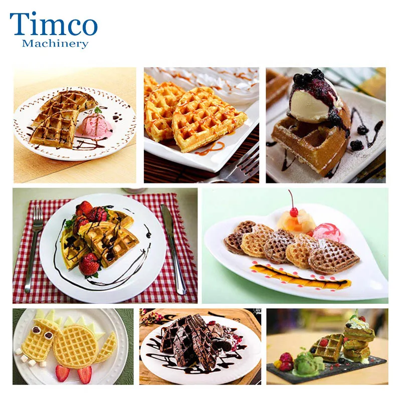 TIMCO-máquina de gofres comercial redonda, 4 Uds., 185mm, 220V, 110V, máquina de gofres eléctrica antiadherente