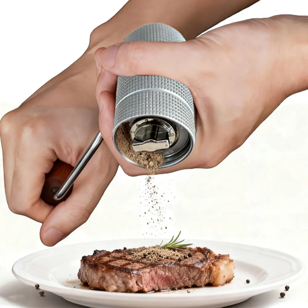 

Ручная мельница для перца из нержавеющей стали, мельница для перца, портативная мельница для перца, пушка для перца для приготовления пищи и барбекю