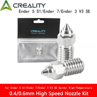 3D Printer 2PCS Copper Alloy Ender 3 V3 SE Nozzle Kit Spider High-temperature Hotend 0.4mm/0.6mm Nozzles for Ender 5 S1/Ender 7