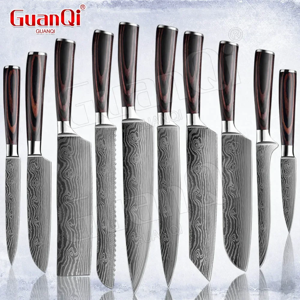 Professional Kitchen Knives Sets Sharpest Damascus Kitchen Chef Knives Santoku Cleaver Paring Steak Slicing Utility Boning Knife