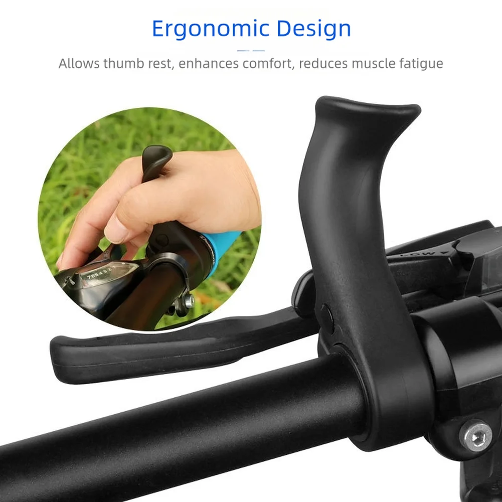 1 زوج دراجة هوائية جبلية القرن على شكل نائب الإبهام بقية مقبض مقود دراجة النايلون عدم الانزلاق مقبض مع عرافة وجع قابل للتعديل الدراجات جزء #1