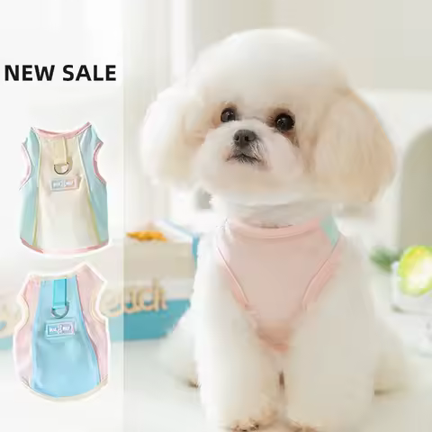 Korean Version Dog Vest Cool and Breathable In Summer Colored Pet Clothing Teddy Yorkshire Fashion T-shirt XS-XL