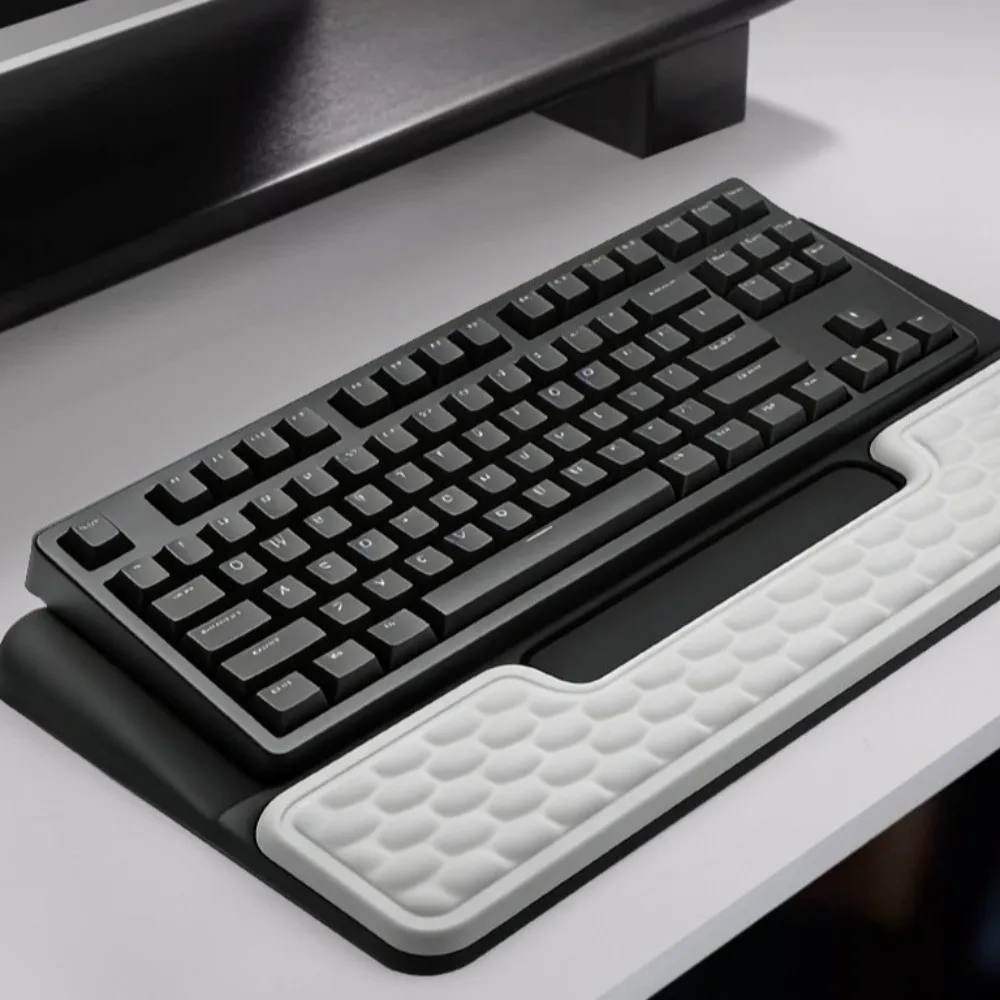 Computer Integrated Keyboard Stand Tilted Soft Wrist Support Pad Non-Slip Portable Ergonomic Keyboard Riser Computer Use
