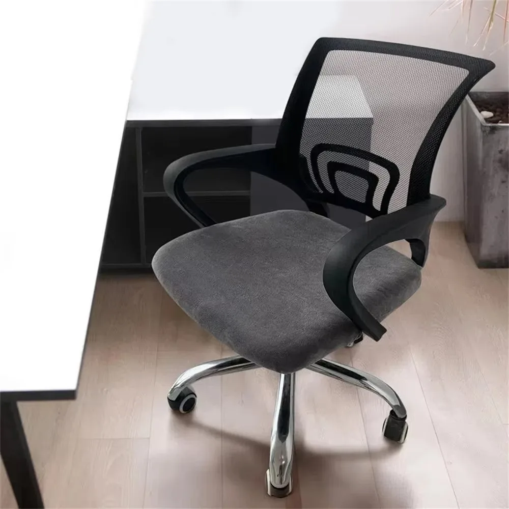 Universal Elastic Office Chair Cover Velvet Washable Rotating Chair Seat Cover Removable Dust Cover Cushion Cover