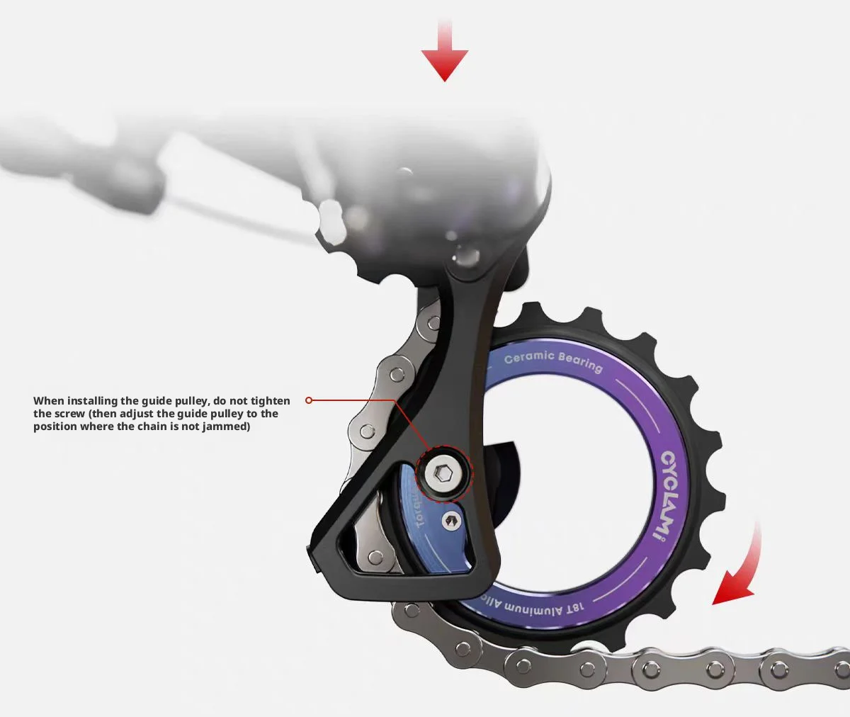 18T Keramiklager Leichtes Hohlrad für Shimano 105 R7000 / Ultegra R8000 Schaltwerk – Detail 6