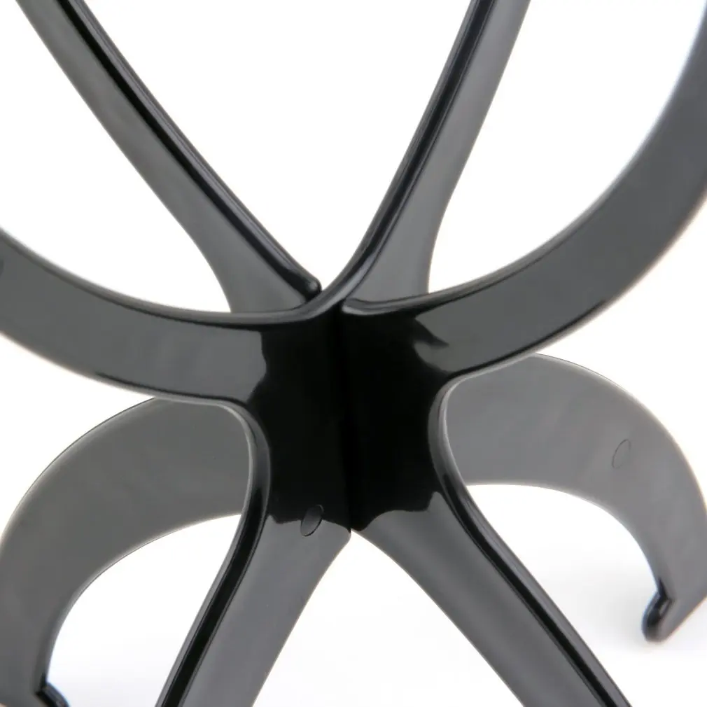 2팩 13.8인치 휴대용 접이식 가발 스탠드 홀더 다수의 가발용 블랙 및 핑크 내구성 있는 여성용 가발 스탠드