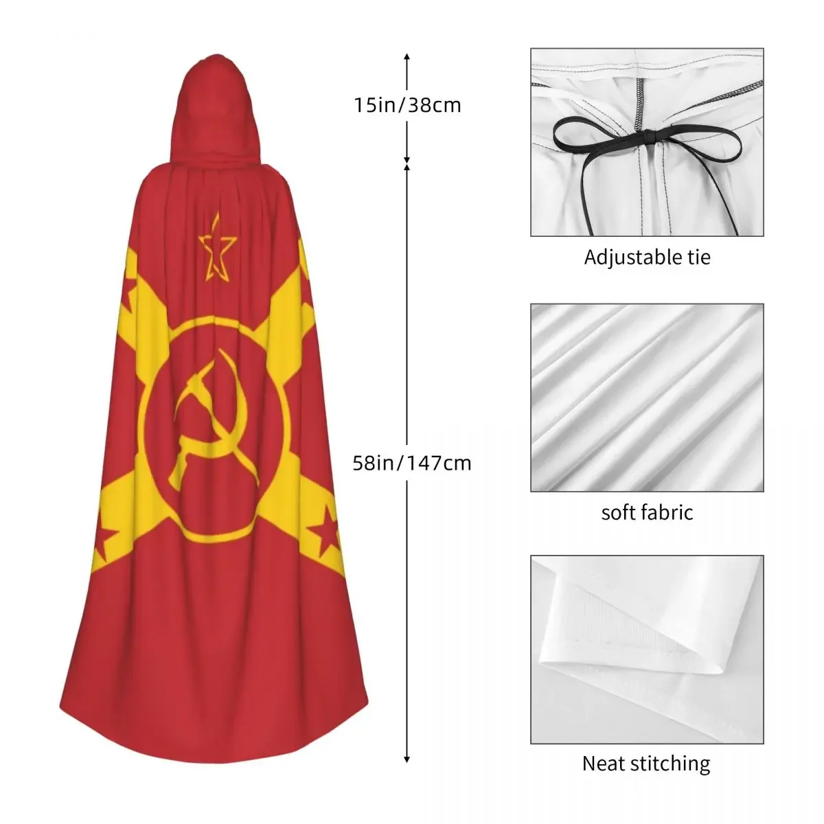 Customization Vladimir Ilyich Lenin Marxism CCCP Communism Socialism Long Hooded Cloak Witch Medieval Costume Cosplay Cape Hallo