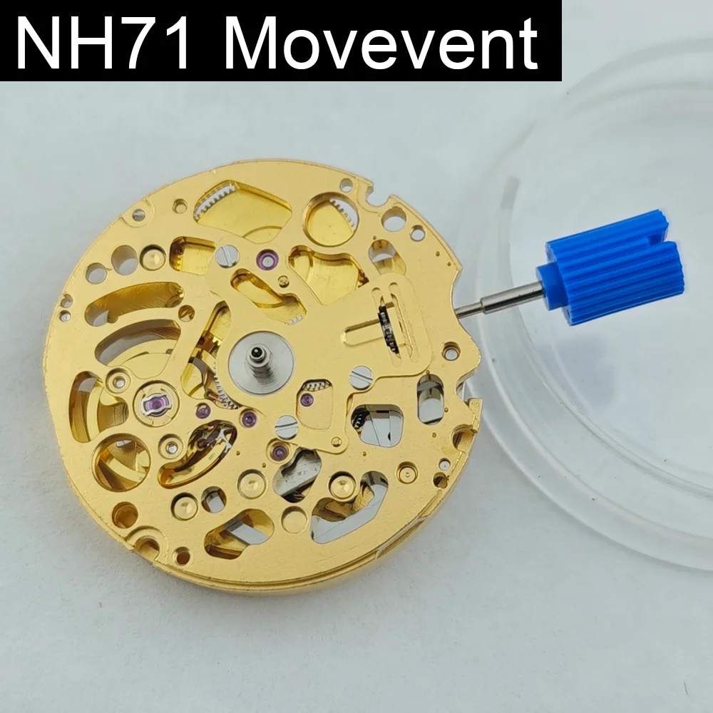 

Япония NH71 золотой скелет механический механизм мод автоматический механизм замена NH71A высокая точность 24 драгоценности