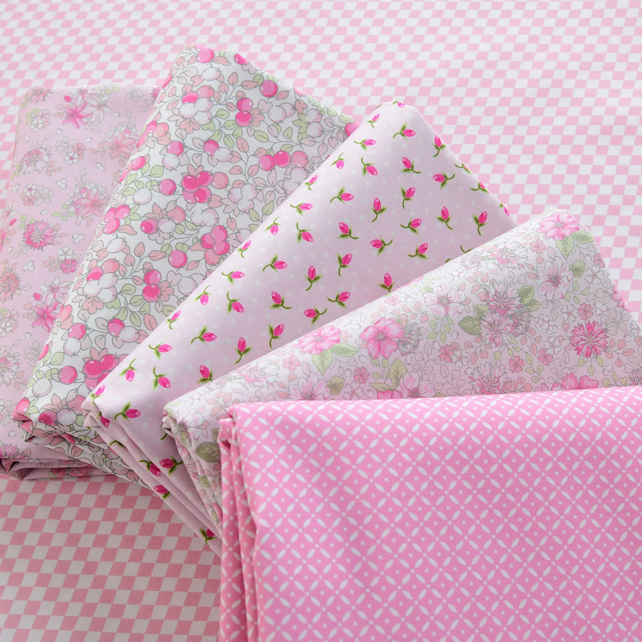 145x50cm Baumwolle im ländlichen Stil, kleiner frischer Blumenmuster, handgemachter DIY-Kleiderstoff für Puppenkleider, reine Baumwolle, rosa Tagebuch – Detail 33