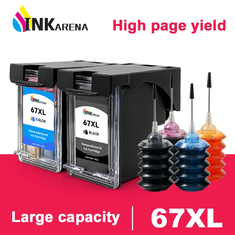 Compatible 67XL Ink Cartridges For HP67 For HP Deskjet 2700 Envy Series 4200 6020 6030 6400 6430 ENVY 6052 6055 6058 Printer