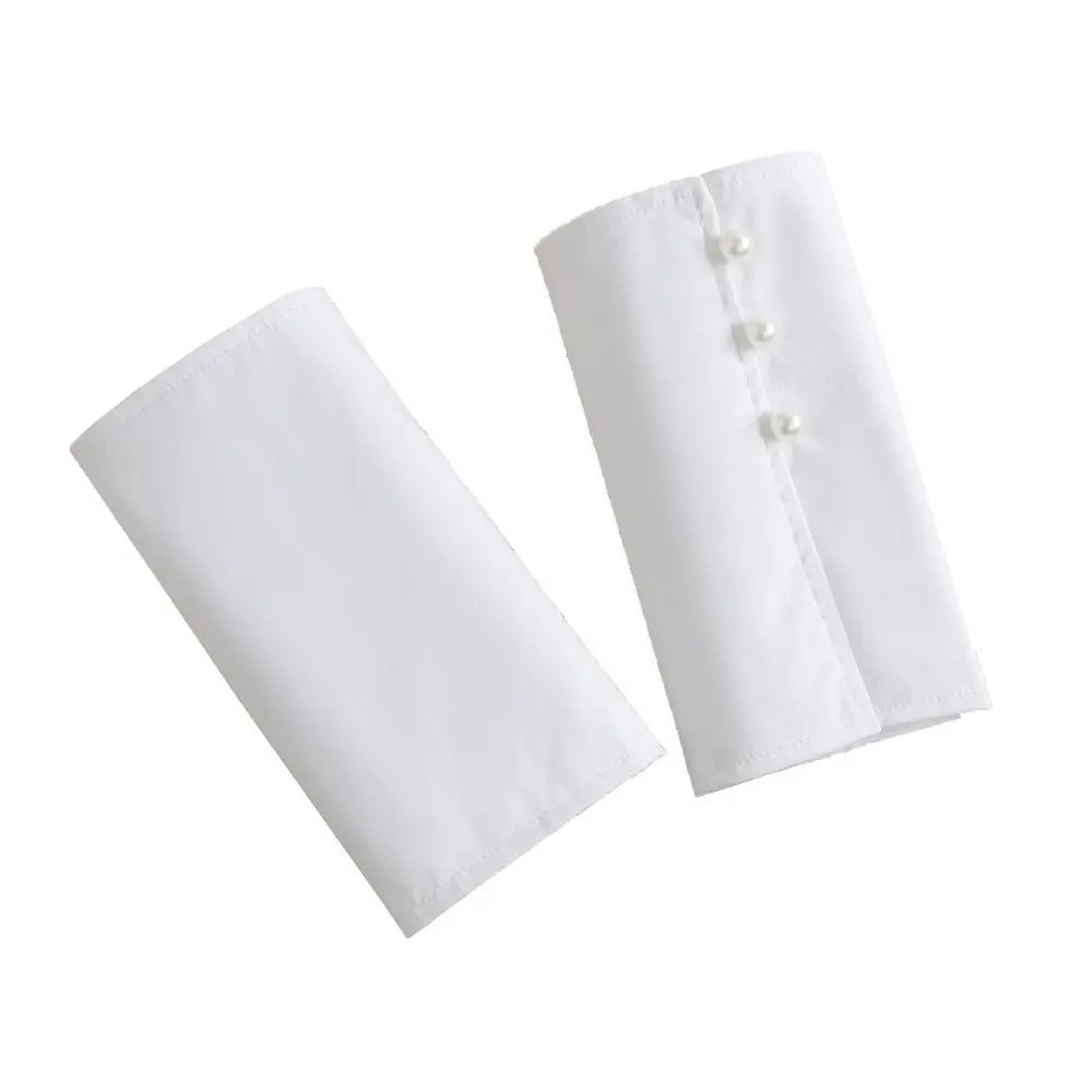 Mangas de mão falsas destacáveis, confortáveis, decorativas, punhos de pulso falsos, fáceis de usar, botões de pérolas, extensão de punho feminino