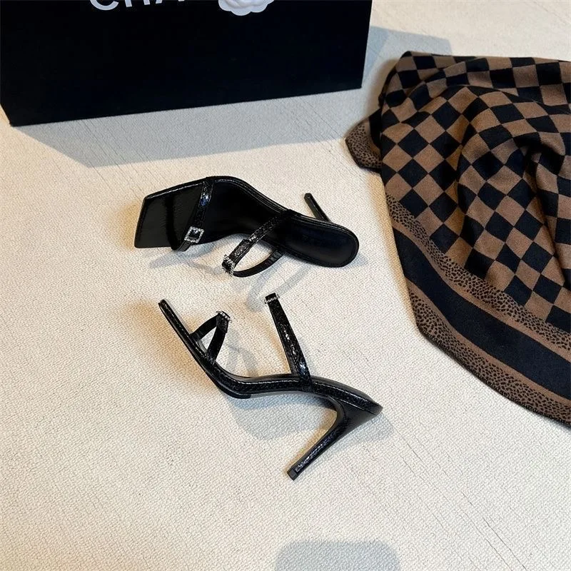Modern Style High Heel Sandals Casual Wear Summer New Square Head Open Toe Unique Design Sensation Outdoor Wear Thin Heel Sli...