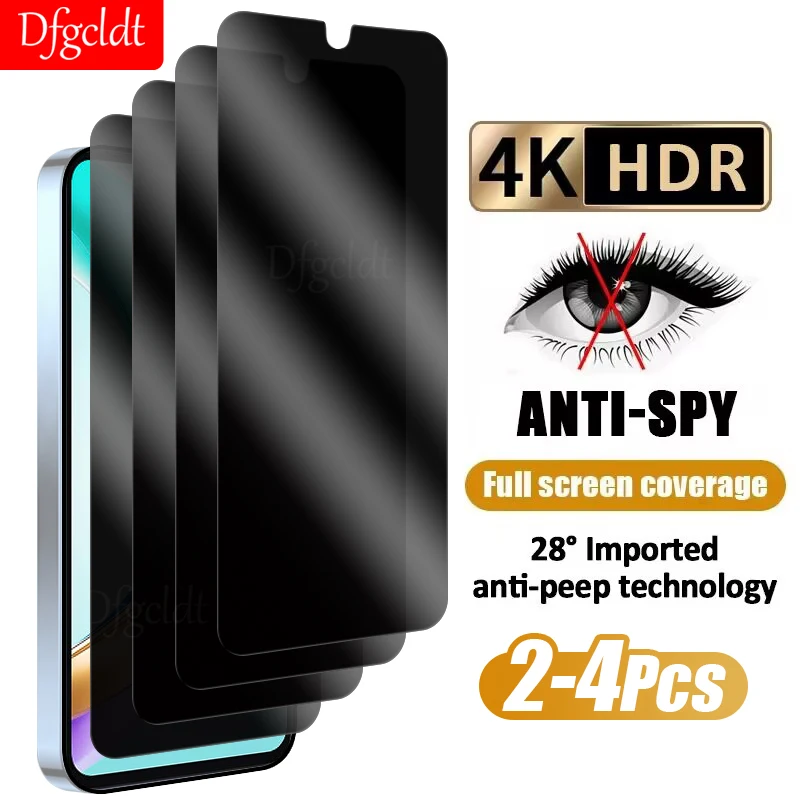 

2-4Pcs Privacy Anti-spy Tempered Glass For Honor X6b X7b X8b X6a X7a X8a View 20 Screen Protectors For Honor X60i X50i X40i X30i