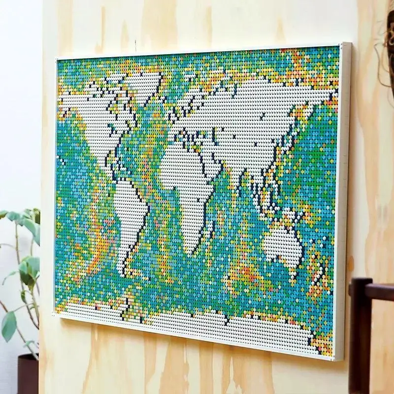 Em estoque criativo 61203 99007 11695 pçs artesanato mapa do mundo ornamento mosaico modelo blocos de construção tijolos crianças presentes natal 31203