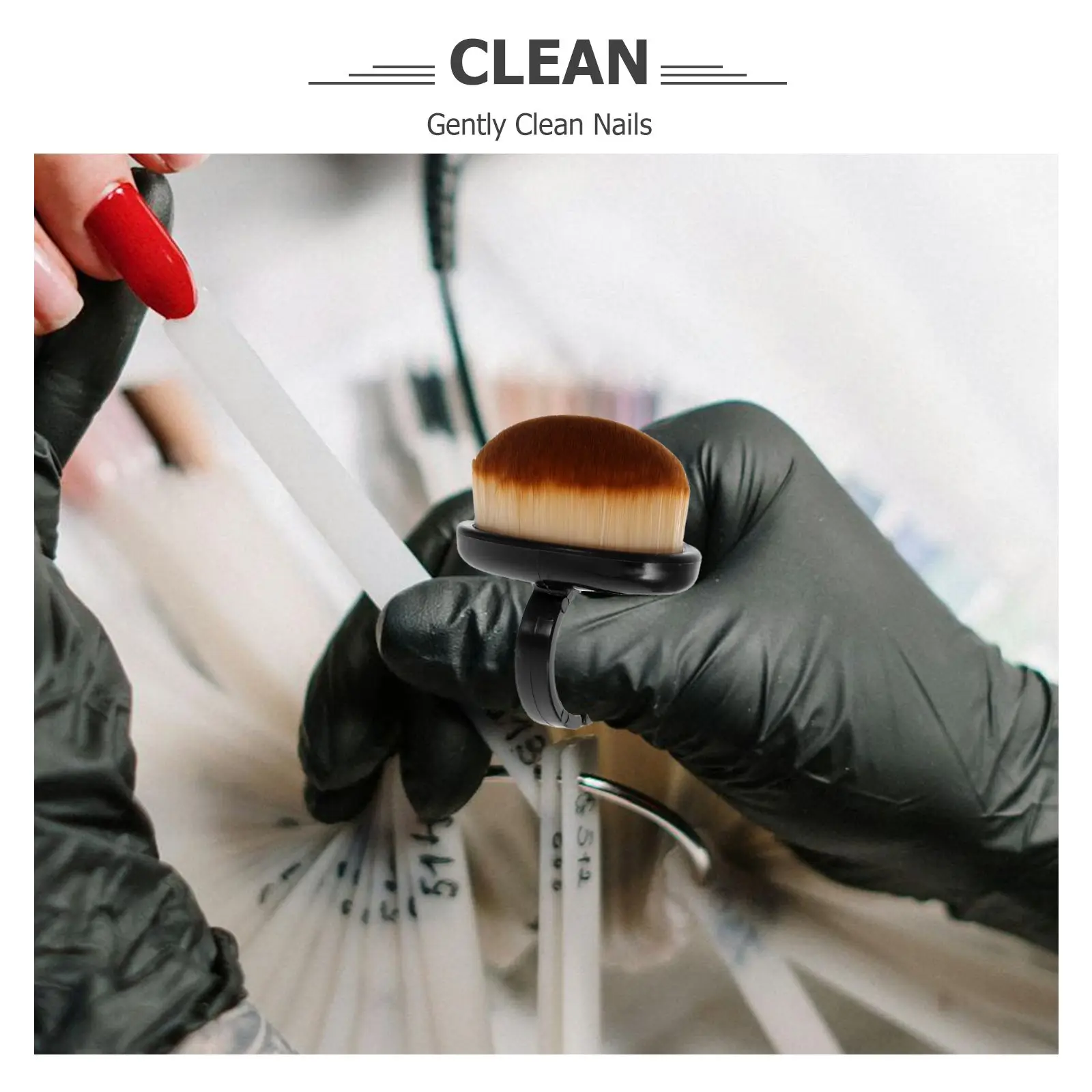 3 Pcs Nail Dust Brush Soft Bristles Short H le for Cleaning Polishing Dust Remover Plastic Clear Nail Supplies Tools