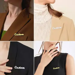 Customized Name Brooch,Handmade Custom Lettering Collar Pin, Collar Pin, Suit Pin A perfect personalized GIF gift