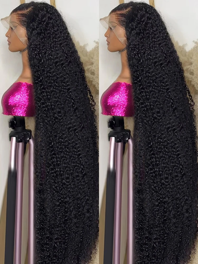 

40 46-дюймовая волна воды Человеческие волосы Вьющиеся 13x6 13x4 360 HD Парик фронтальной части шнурка 300% Плотность Глубокие волны Парики HD Парик фронта шнурка для женщин